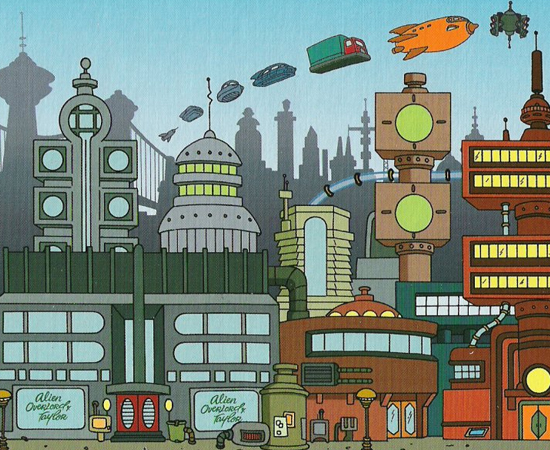 New New York é a cidade do desenho animado Futurama.