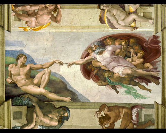 A pintura, que ilustra a narrativa bíblica da criação de Adão, é uma das obras de arte mais conhecidas do mundo todo.