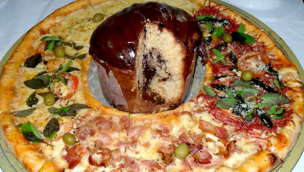 Pizza de arroz e feijão Pizza de arroz e feijão