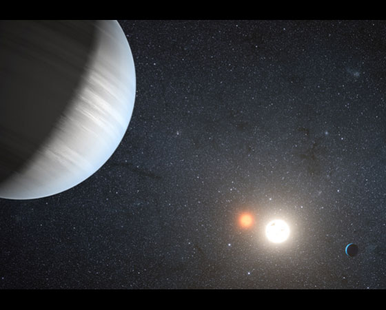 Pela primeira vez, astrônomos descobriram dois planetas girando em torno de um par de estrelas. Isso representa o primeiro sistema solar completo com sóis gêmeos, como no lar adotivo de Luke Skywalker, Tatooine, na saga Star Wars.