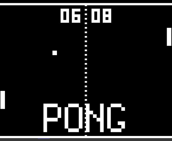 PONG - É um dos primeiros jogos desenvolvidos pela Atari, lançado ainda na década de 1970. O game simula uma mesa de ping pong.