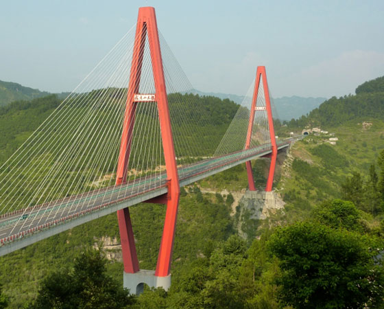 15. Wulingshan Bridge. Inaugurada em 2009, esta ponte tem 263 metros de altura. Fica em Chongqing, na China.