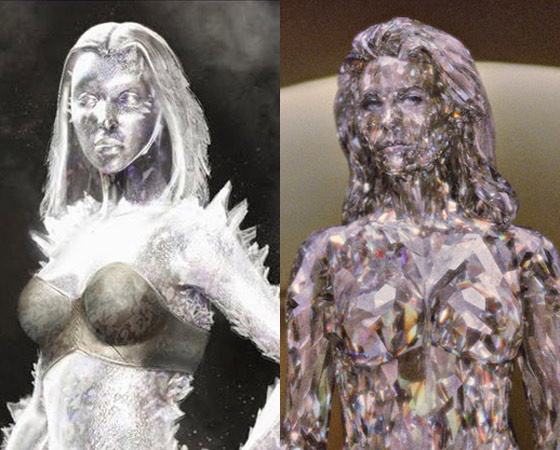 Nesta versão, Emma Frost parecia feita de gelo e era a cara da Jessica Alba.