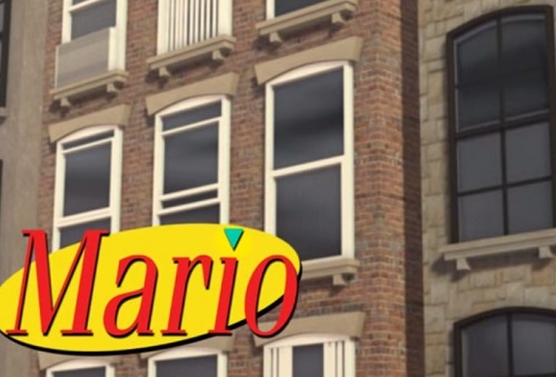 A série <i>Seinfeld</i> foi exibida entre 1989 e 1998. Os personagens de Mario e da série já se encontraram num vídeo feito por um internauta.