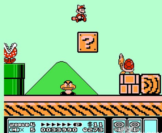 SUPER MARIO BROTHERS 3 (1990) - Nesta sequência, os personagens precisam salvar o Mundo dos Cogumelos, que está sendo arruinado pelos sete filhos do vilão Bowser.