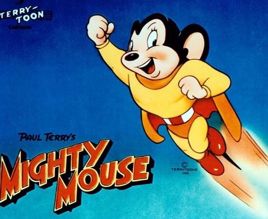 Super Mouse (1944) é um desenho animado sobre um rato super-herói.