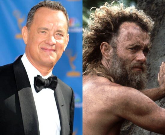 Tom Hanks teve que emagrecer mais de 22 kg para interpretar o personagem principal do filme O Náufrago (2001). Tom Hanks teve que emagrecer mais de 22 kg para interpretar o personagem principal do filme O Náufrago (2001).