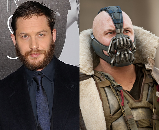 O ator Tom Hardy teve que pegar pesado nos treinos para conseguir o porte físico do vilão Bane, do filme Batman: O Cavaleiro das Trevas Ressurge (2012).