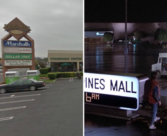 O Twin Pines Mall do filme De Volta Para o Futuro (1985) é, na verdade, o Puente Hills Mall, localizado na Califórnia (EUA).