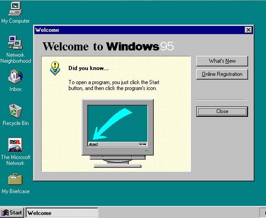CONSOLIDAÇÃO - Em 1995, Gates lançou o Windows 95, um sistema operacional revolucionário para a época. Além da interface gráfica bastante superior ao do Windows 3.11, os usuários foram agraciados pela facilidade da função ‘plug-n-play’. O lançamento desse sistema operacional causou uma grande crise entre Bill Gates e Steve Jobs, já que a Apple processou a Microsoft por copiar os softwares exclusivos da empresa. É bom lembrar que nessa época o acesso à Internet tornou-se praticável por usuários comuns, graças ao navegador nativo do Windows 95, o Internet Explorer.
