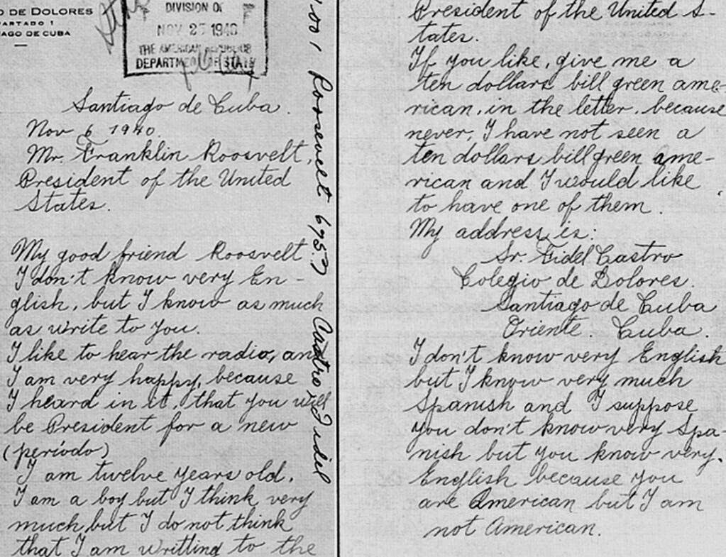 A carta perdida do menino Fidel Castro para Roosevelt