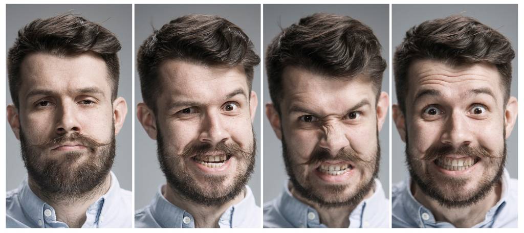 Collage of angry emotions