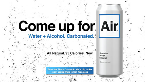 "Air", bebida alcoólica com gosto de água