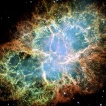 A Nebulosa do Caranguejo (NGC 1952), resultado da explosão de estrela gigante - uma supernova.