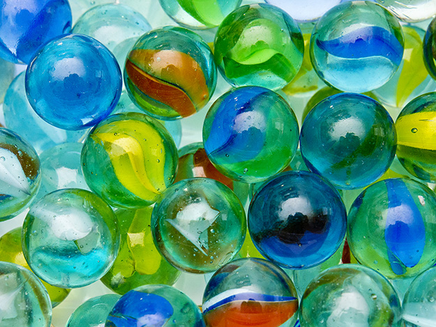 Old glass marbles