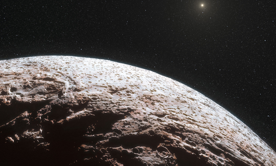 Artist’s impression of the surface of the dwarf planet Makemake