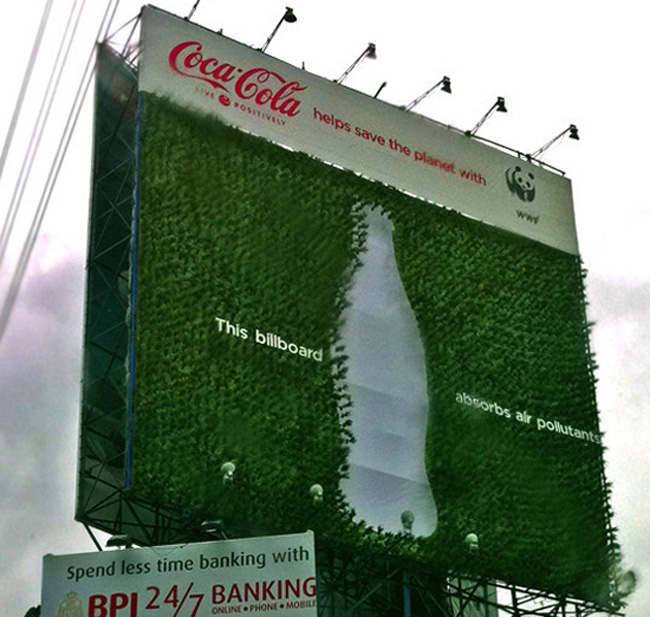 Publicidade sustentável: outdoor feito de plantas absorve poluição do ar | Super