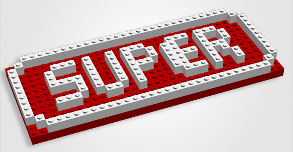 Imagem do logo da Super feito com peças de Lego