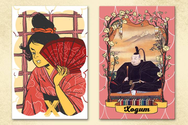Poster Anime de Gato Samurai do Estilo Japonês Kawaii