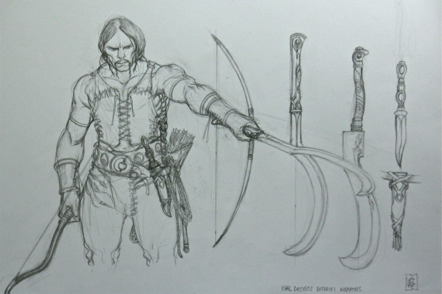As armas dos dothraki foram alguns dos primeiros objeto que Will desenhou. O design das foices voltou a ganhar importância na sétima temporada, com o episódio "<span>The Spoils of War"</span>