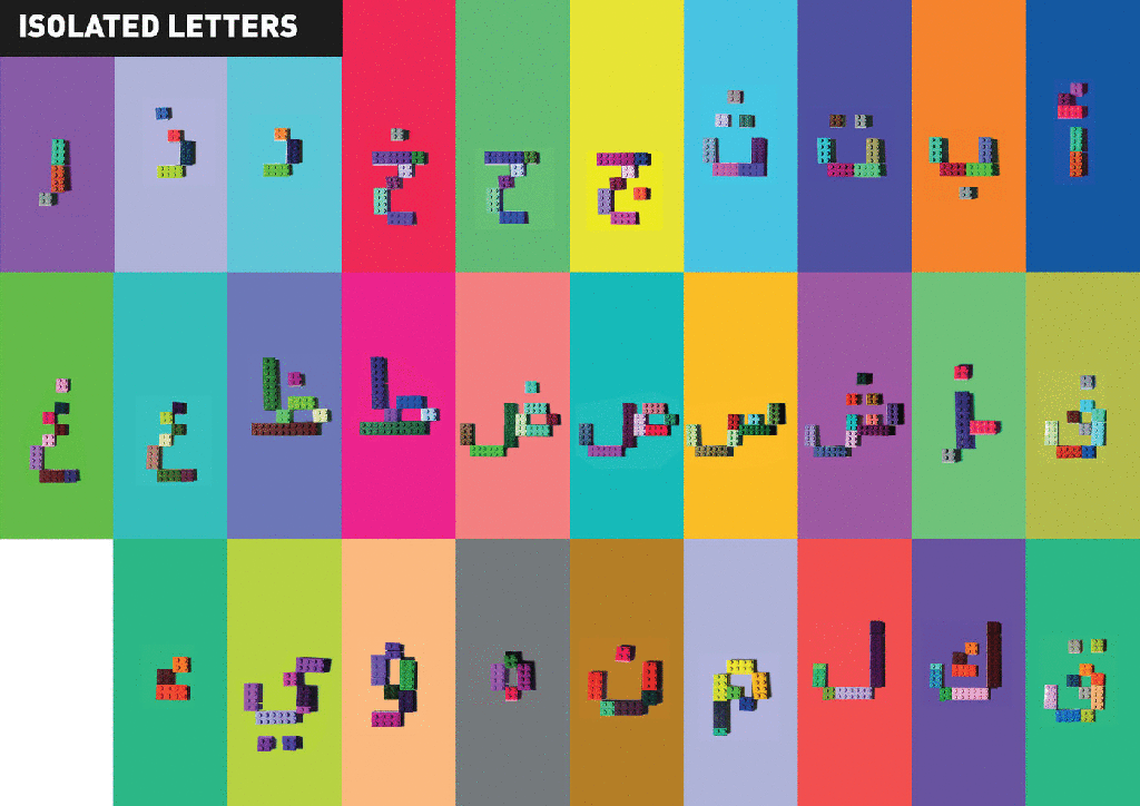 Gif colorido com todas as letras, em todas as posições.