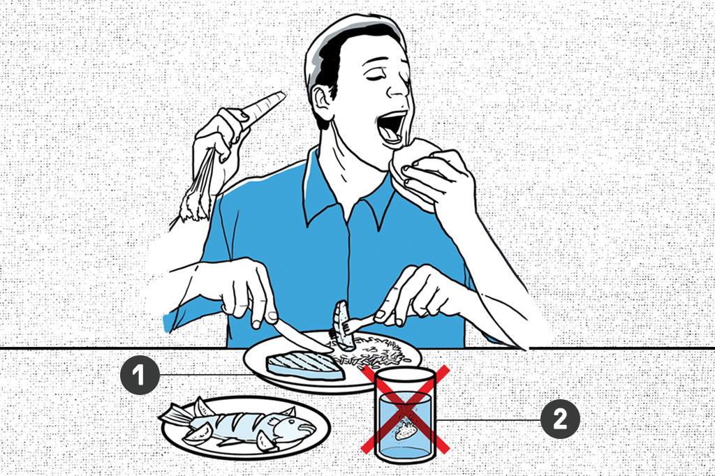 desenho de uma pessoa em uma mesa se alimentando