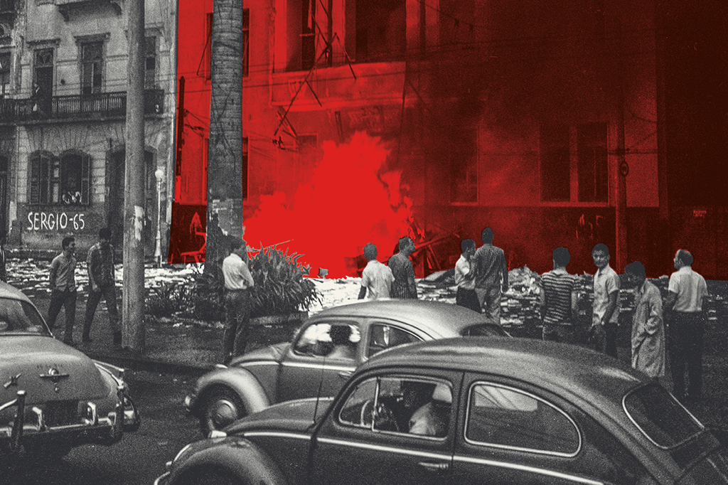 Já no primeiro dia de ditadura, a extrema-direita incendiou a sede da UNE, no Rio. Em 1968, os ataques se generalizaram, com a conivência de Costa e Silva.
