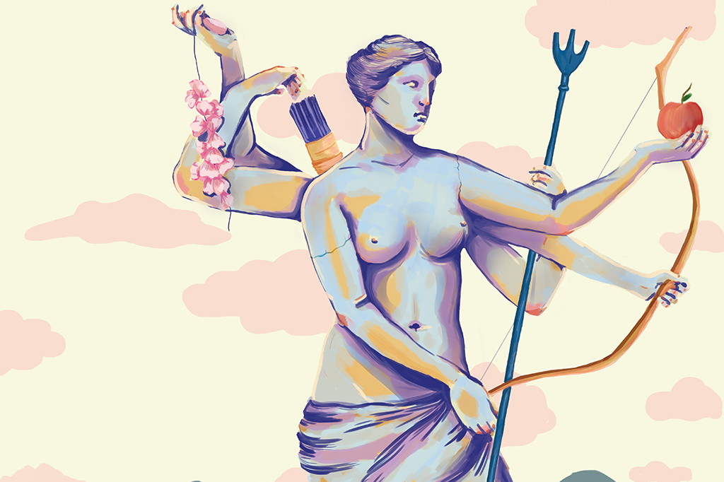 Ilustração de Vênus de Milo com os braços.