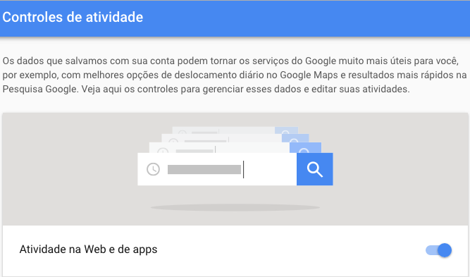 atividade na web e de apps