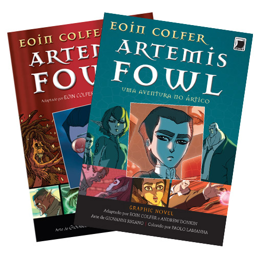 Concorra a kits com os dois primeiros volumes da graphic novel Artemis Fowl