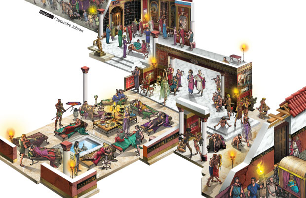 Como era um banquete romano?