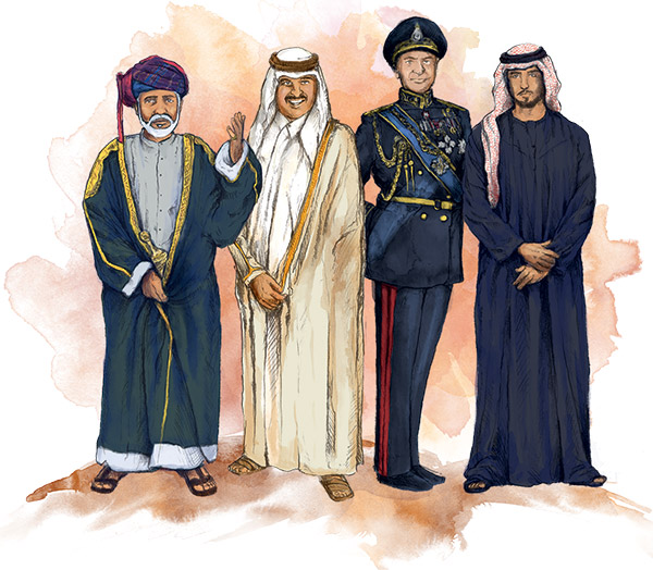 Qual a diferença entre sultão, emir, xeique e xá?
