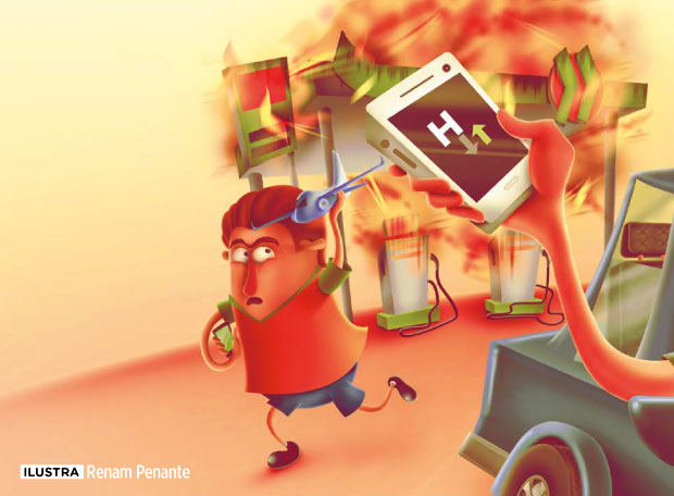 O que significam as letras nas barras de sinal do celular?