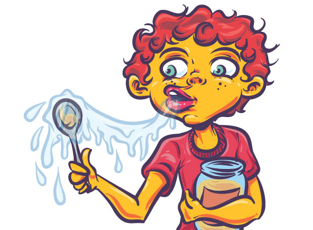 Usar a mesma colher para se servir e comer azeda o alimento?