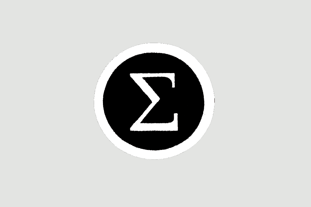 imagem da letra grega sigma em branco com fundo preto