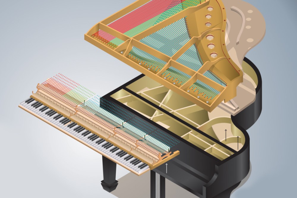 Conceito para piano de cauda dobrável poderia ser a solução de transporte  deste enorme instrumento