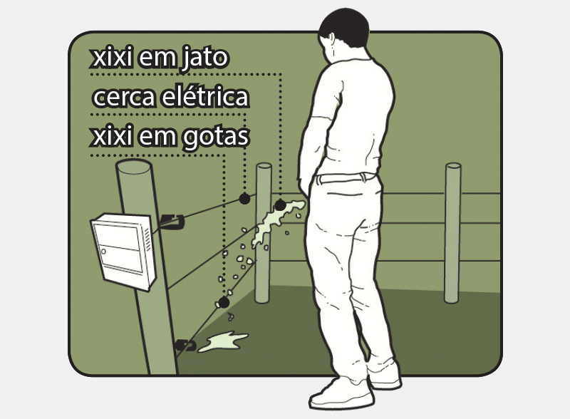 Xixi na cerca elétrica