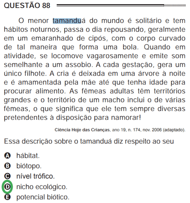 ENEM 2012 tamanduá ENEM 2012 tamanduá