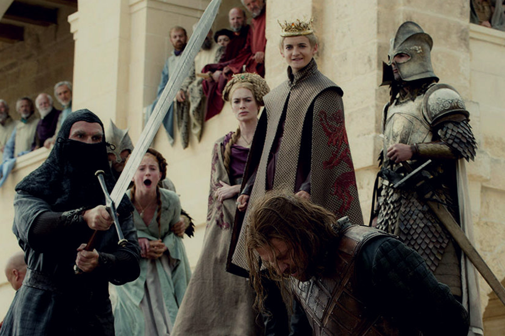 Cena da morte de Ned Stark, em Game of Thrones.
