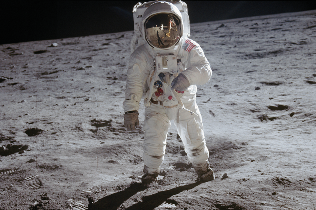 Aldrin, na fotografia mais famosa da Apollo 11.