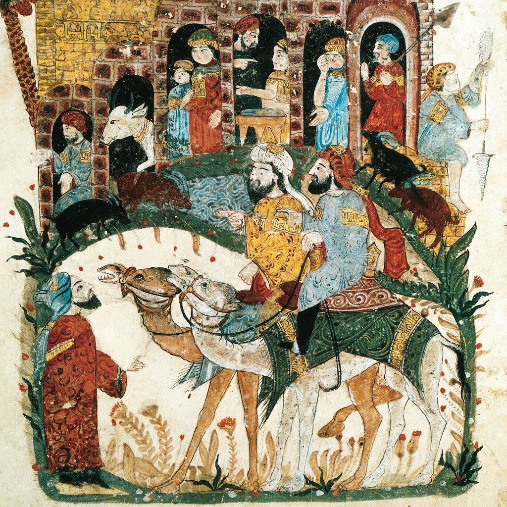 A vida reclusa da corte real da Turquia, em miniatura do século 13.