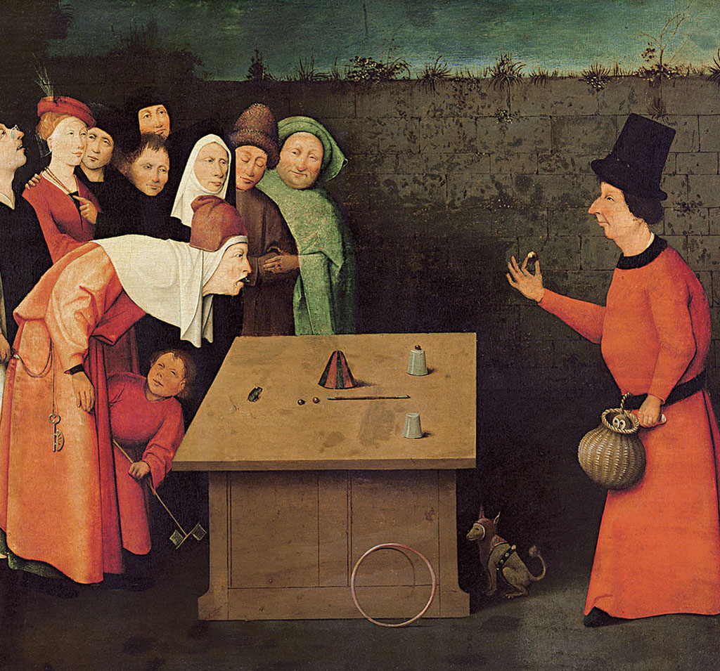 <strong>Obra de Hieronymus Bosch, no século 16, ilustra a popularidade dos mágicos de rua.</strong>
