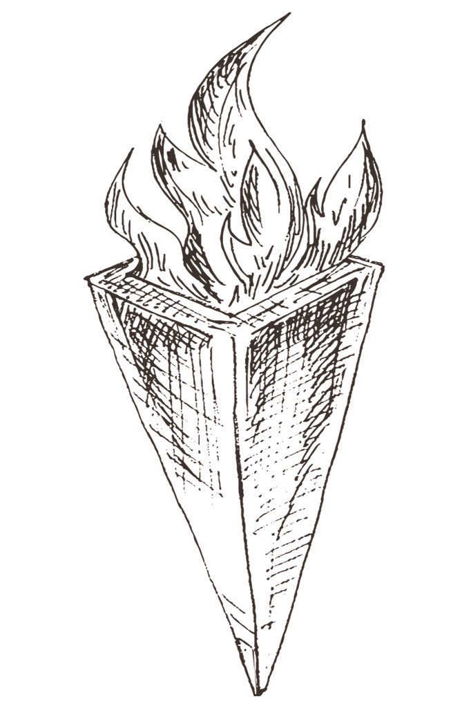 Ilustração de uma tocha de fogo