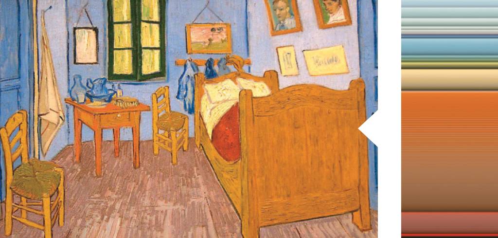 <b id="message-undefined" class="error-message">Imagem sem texto alternativo</b> <strong>Van Gogh brincava com cores opostas: azul da parede contra o rosa do chão, e uma cama laranja no meio.</strong>