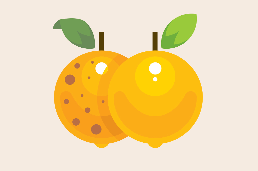 SI_Fruta_Certa_4 <strong>Evite comprar laranjas, por exemplo, com furos, manchas ou rachaduras na casca.</strong>