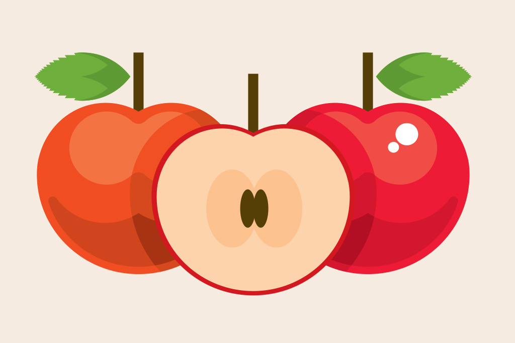 <strong>Observe a cor e o odor da maçã. Se sentir algo diferente, pode haver contaminação por agrotóxicos.</strong>