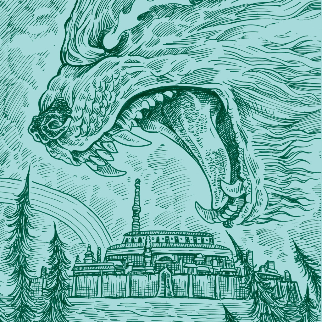 SI_Mitologia_Nordica_9_A <strong>As imensas mandíbulas do lobo Fenrir avançam contra Asgard.</strong>