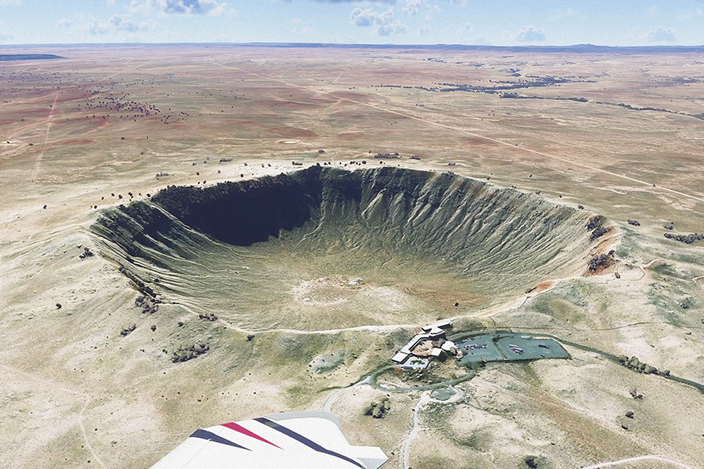 Como reproduz o mundo a partir de fotos reais, o simulador também serve para conhecer pontos turísticos. Inclusive os mais exóticos – como a Cratera de Barringer, nos EUA.