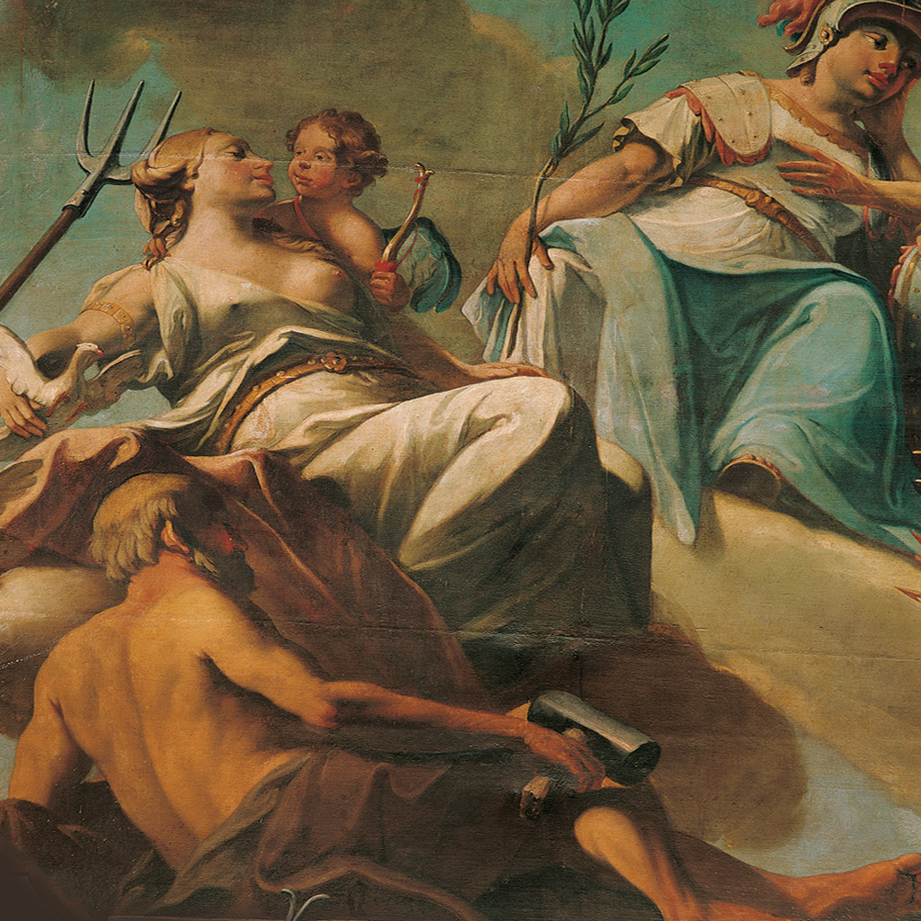 SI_Mitologia_Grega_Olimpo_Hefesto_1 <strong>Com seu martelo e bigorna, Hefesto é o menos atraente dos seres para a esposa Afrodite.</strong>