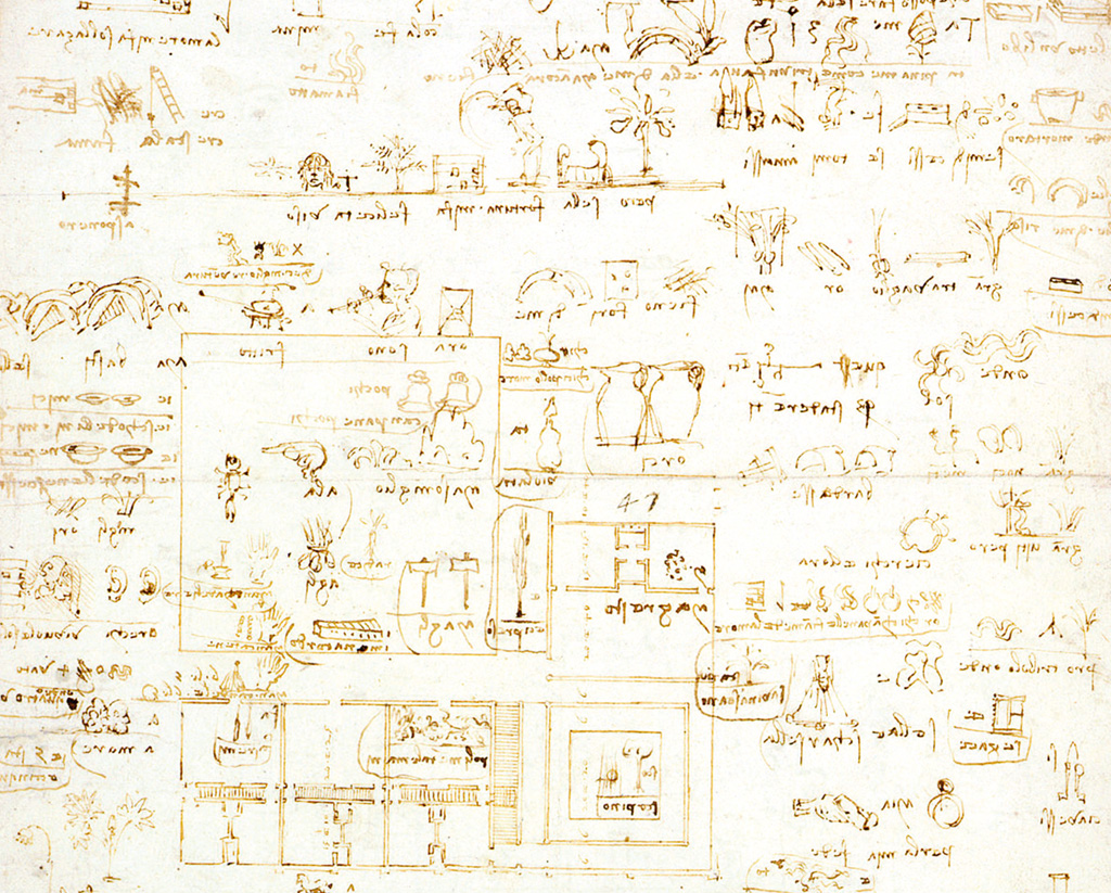 SI_DaVince_Grafia_1 <strong>UM SENHOR QI – O quociente de inteligência (QI) de Leonardo da Vinci é estimado entre 180 e 220 pontos. Qualquer índice acima de 141 já indica genialidade. Para efeito de comparação: o QI de Albert Einstein é estimado entre 205 e 225; o de Isaac Newton, entre 190 e 200.</strong>